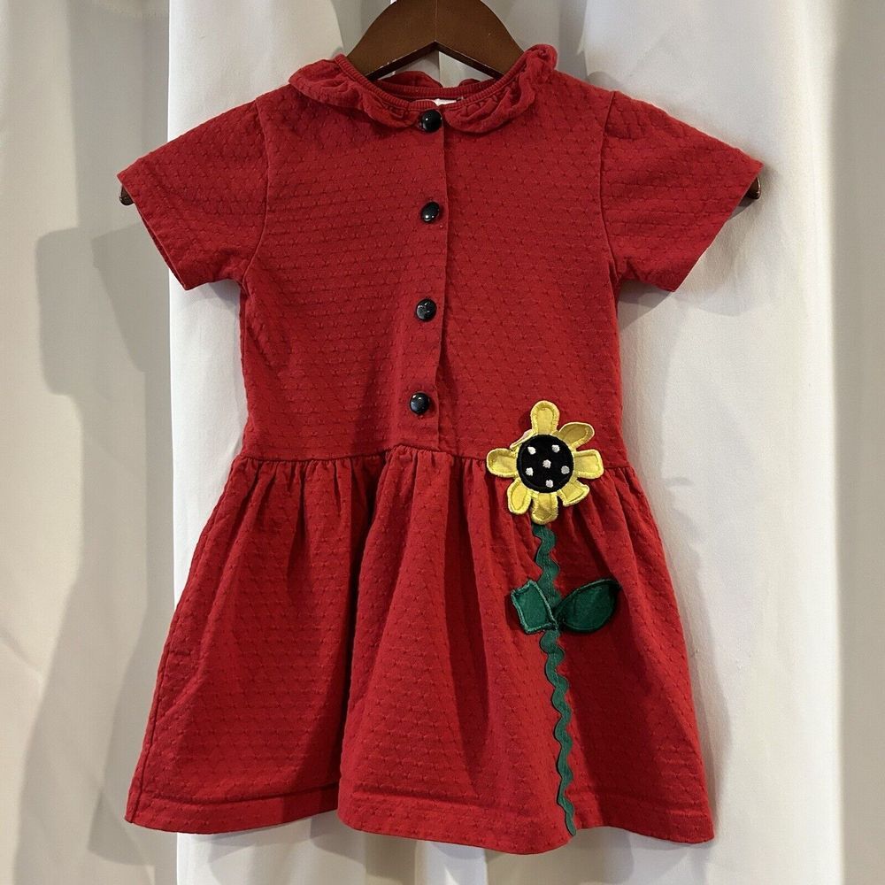Vintage‎ Buster Brown Red Sunflower Dress Girls Size 4